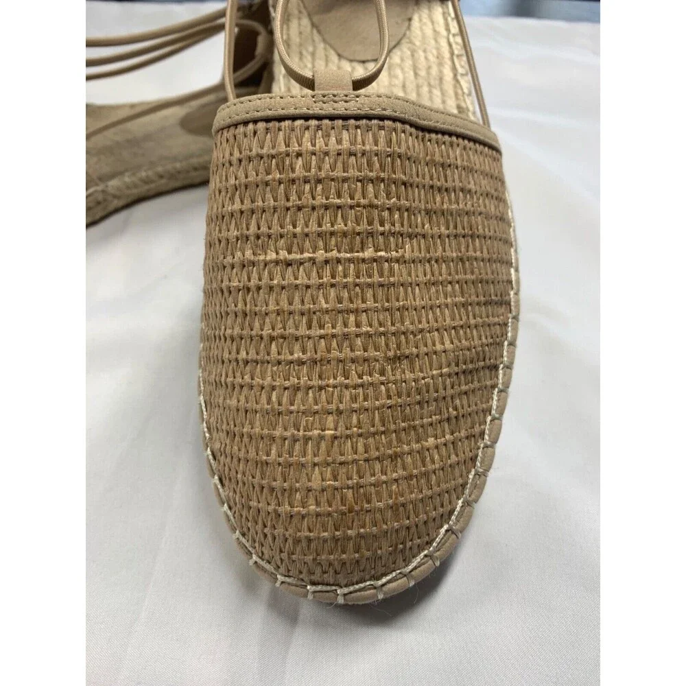 Eileen Fisher Lee Raffia Ballerina Espadrille Flat Shoes Womens 10 Natural NEW